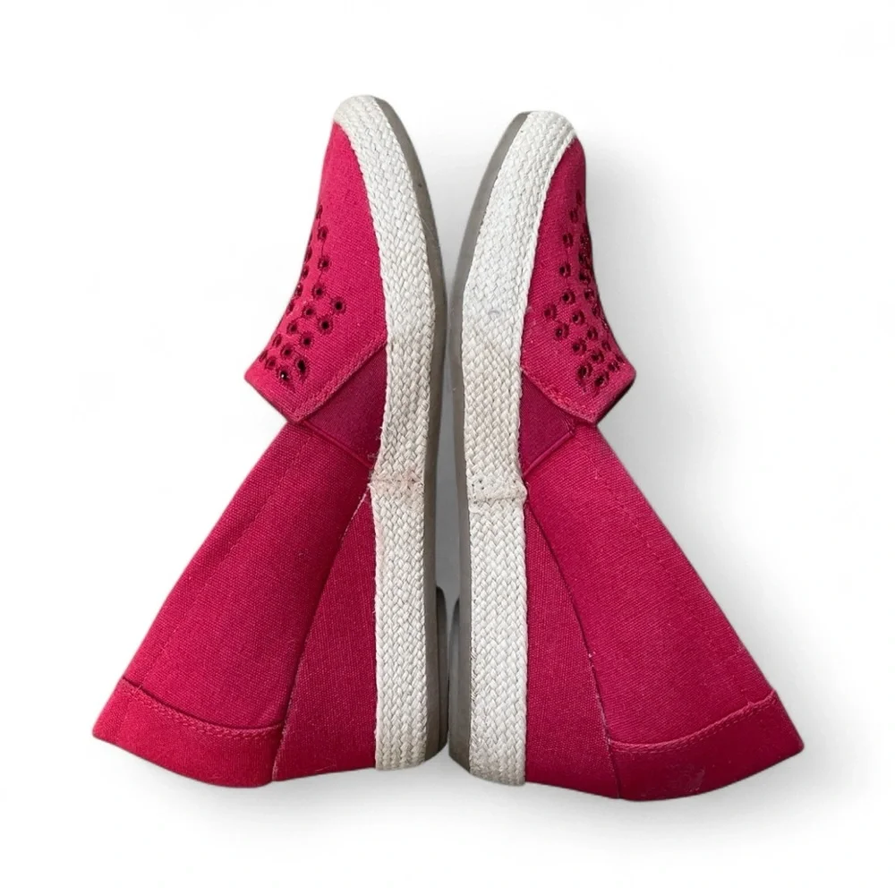Mia Amore Franki Espadrille Wedge in Red Canvas w/ Memory Foam Sz 8